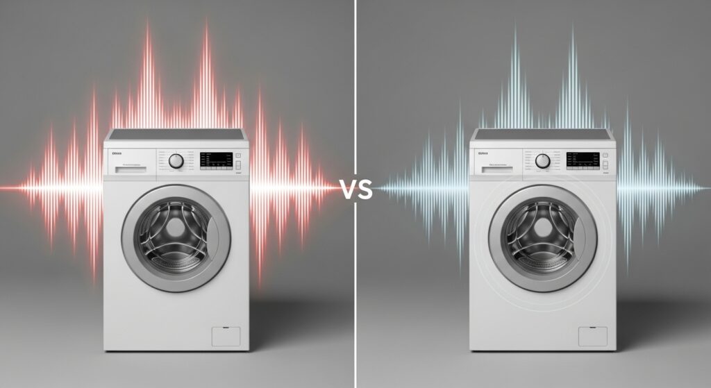 ドラム式と縦型洗濯機の騒音レベルを比較