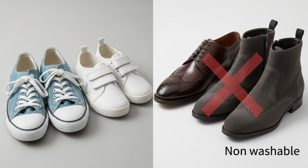 まず確認!洗濯機で洗える靴・洗えない靴