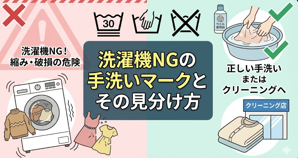 洗濯機NGの手洗いマークとその見分け方