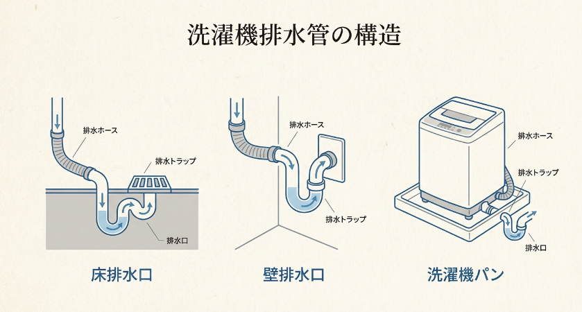 タイプ別の排水口の構造