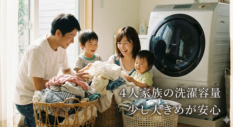 4人家族に必要な洗濯容量の目安