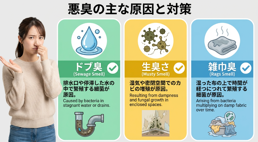 臭いの主な原因と見分け方