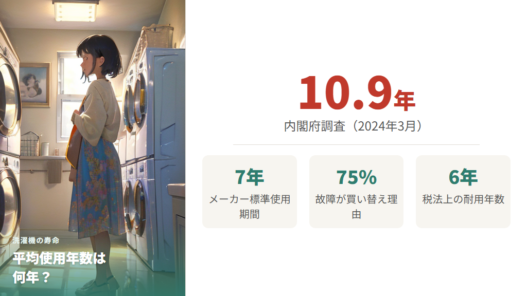 洗濯機の寿命は平均何年か
