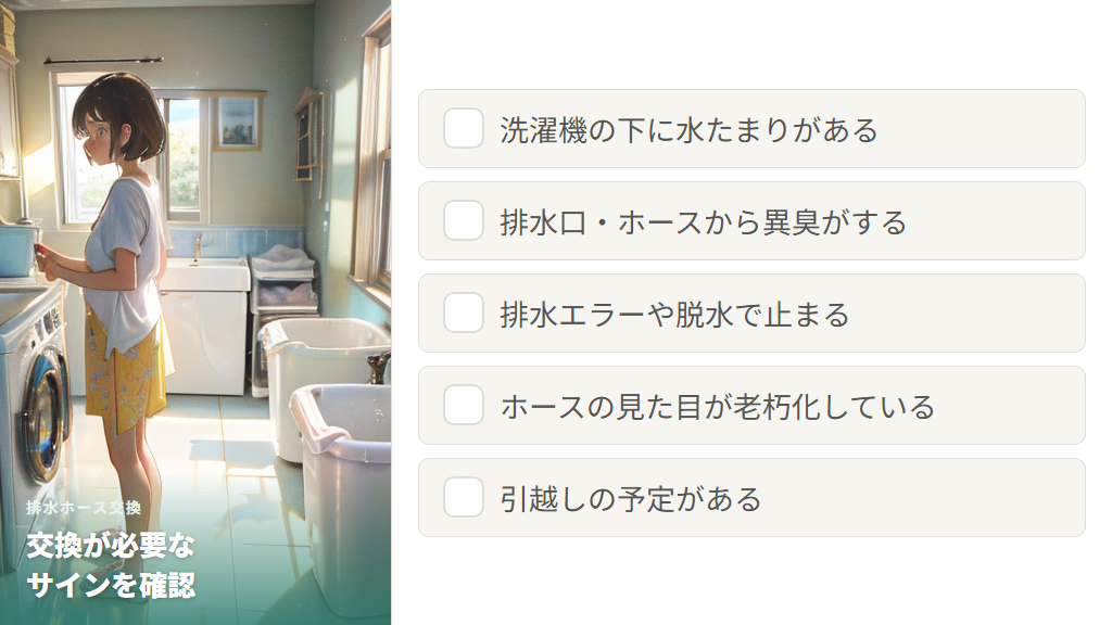 排水ホースを外すべきタイミングと交換のサイン