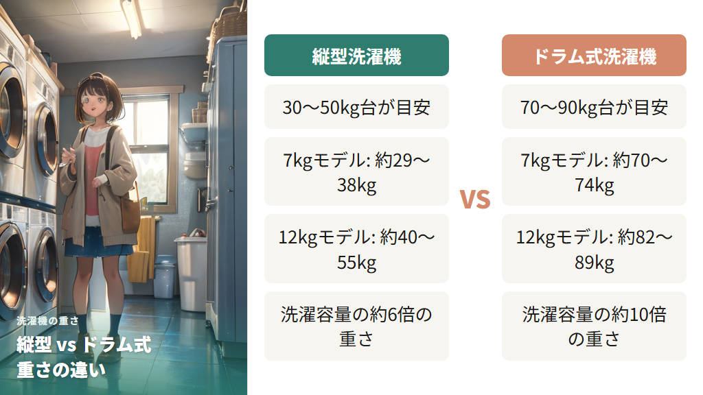 縦型とドラム式で重さがこんなに違う理由