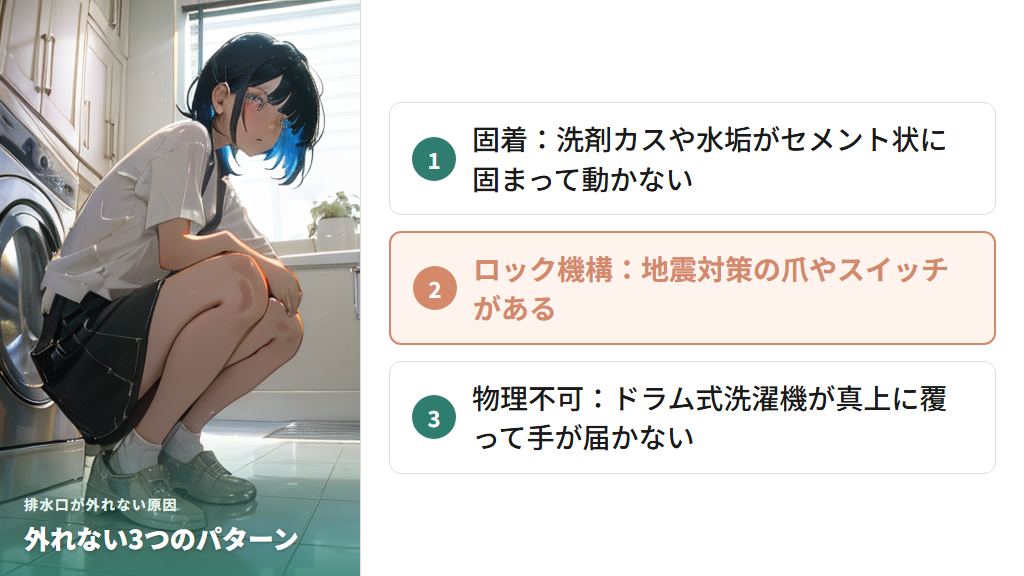 外れない排水口の仕組みと3つの原因パターン