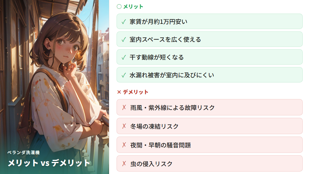 ベランダ洗濯機のメリット・デメリットを整理して判断しよう