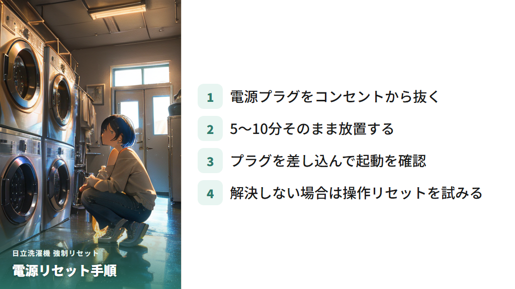 日立の洗濯機が動かないときの強制リセット手順
