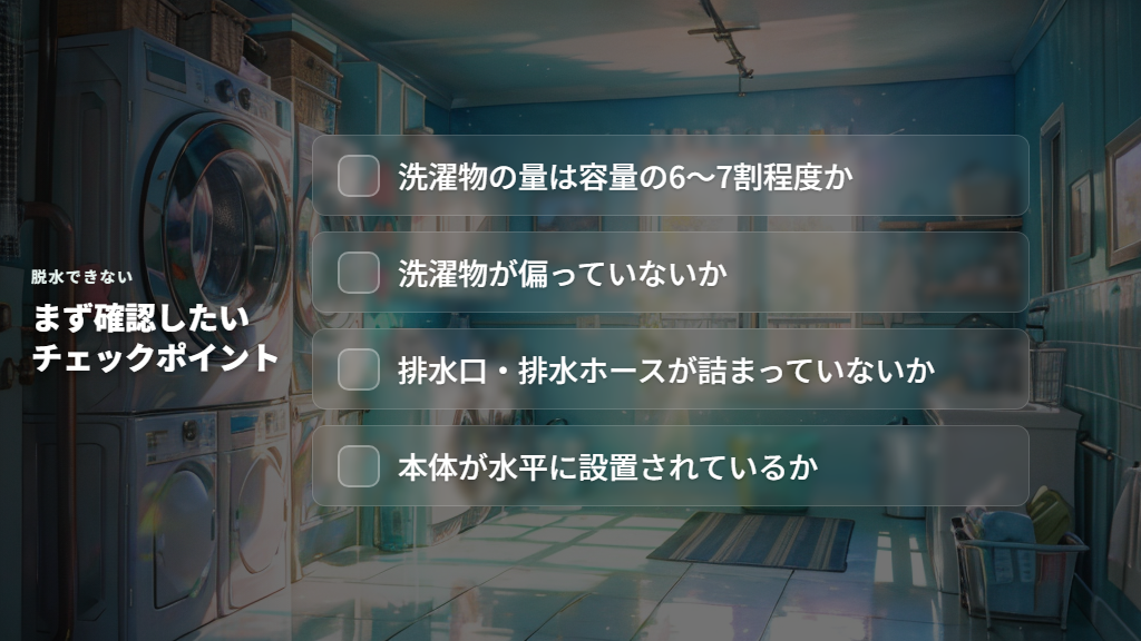 脱水できないときの対処法（エラーコードE2・E6）