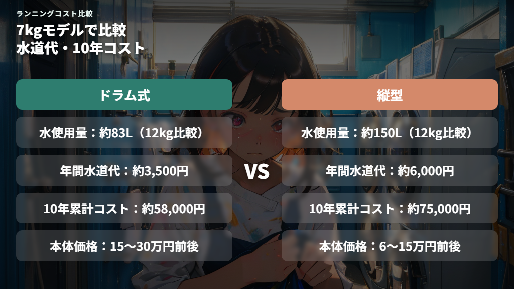 水道代・本体価格のランニングコストを比較
