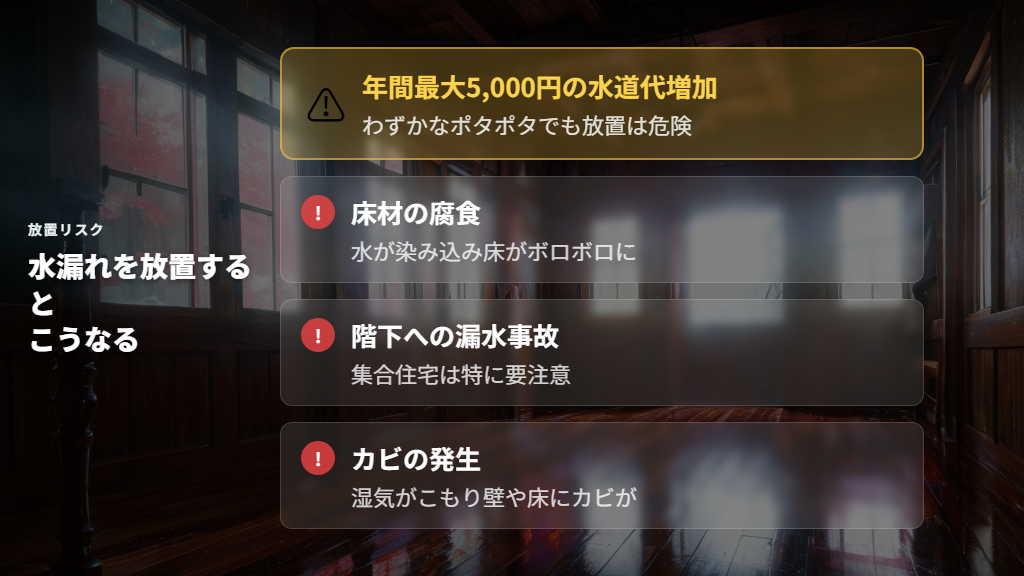放置するリスクと今すぐできる応急処置