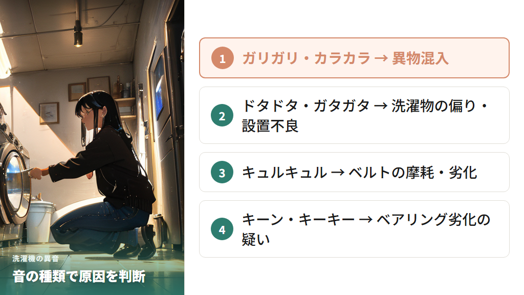 洗濯機から異音・大きな振動が起きたときの原因と確認方法