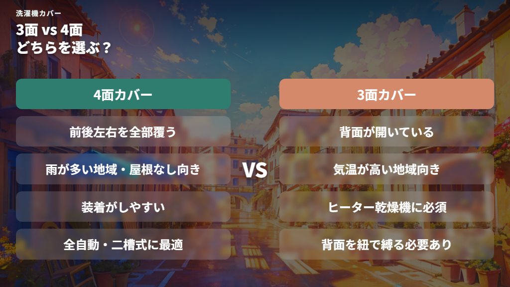 3面カバーと4面カバーの違いと使い分け