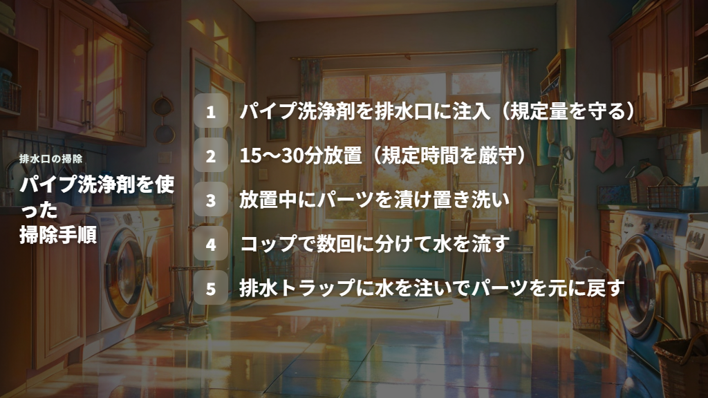 パイプ洗浄剤を使った具体的な掃除手順