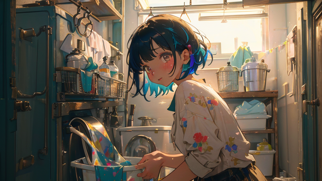 洗濯物の入れ方と容量7〜8割の目安