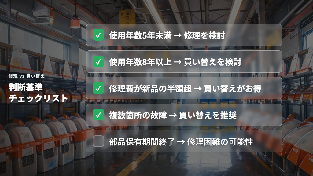 修理か買い替えかを判断する基準