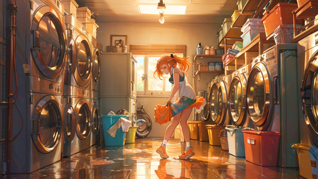 洗濯物の偏りを手で修正して脱水を再開させる手順