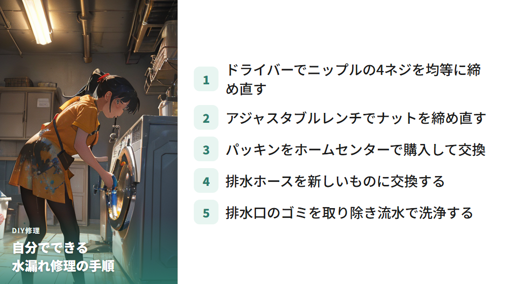 自分でできる水漏れ修理の方法と必要な道具・材料