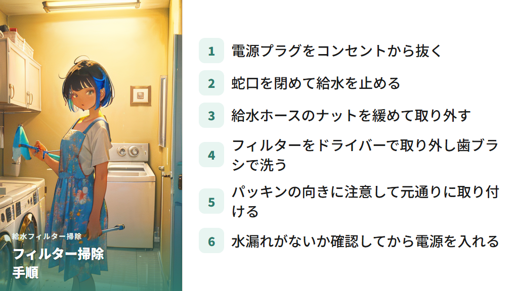 給水フィルターの詰まりを自分で解消する掃除手順