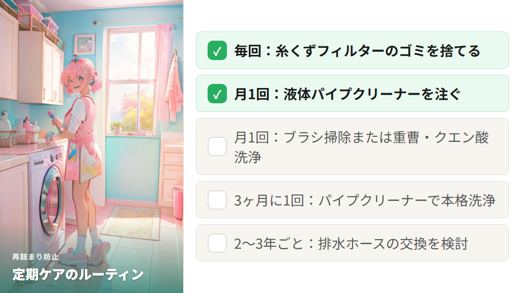 再詰まりを防ぐ日常メンテナンスと定期ケアのルーティン