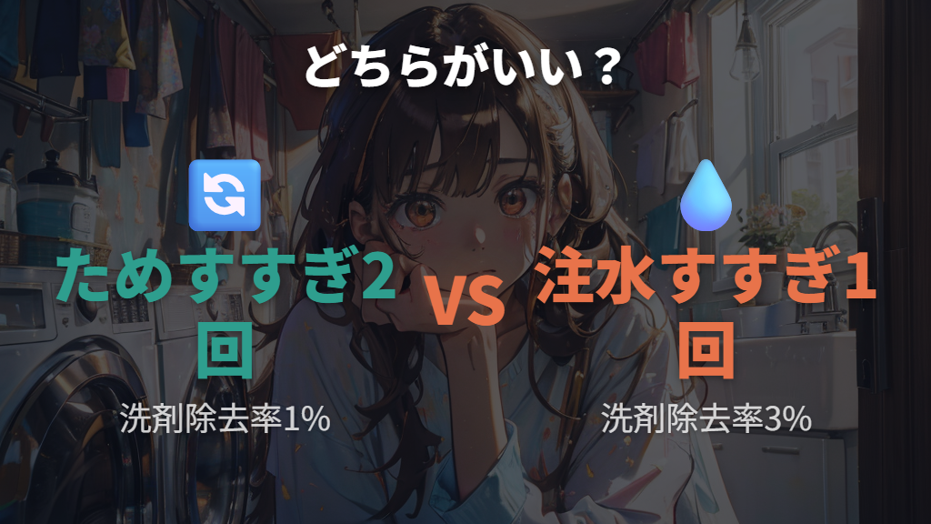 ためすすぎ2回と注水すすぎ1回、どちらがいい?