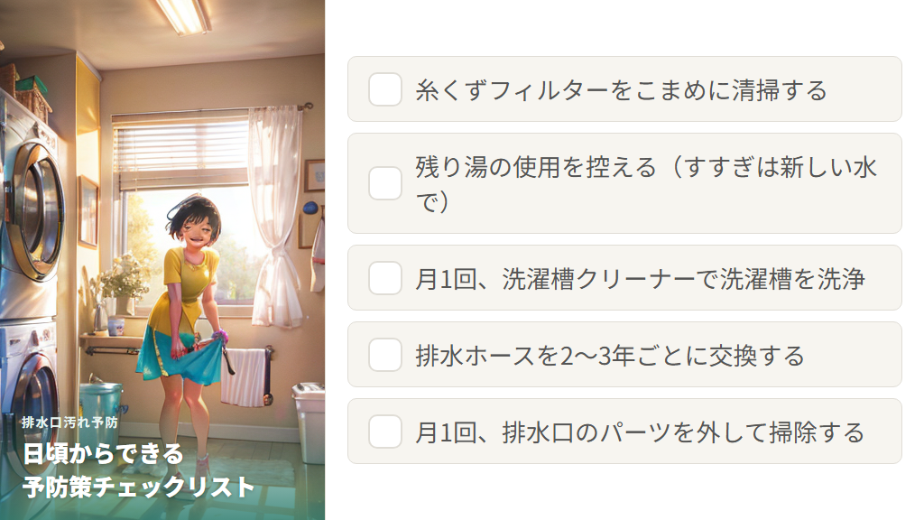 排水溝を汚れにくくするための予防策