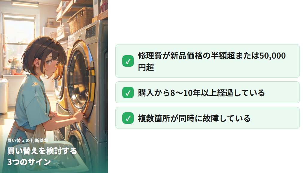 修理費用が高額なときの買い替え判断の基準