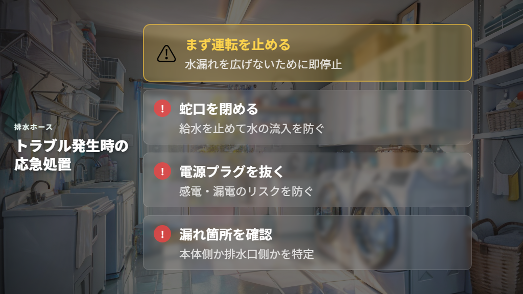 排水ホースの詰まり・水漏れ・臭いのトラブルと対処法
