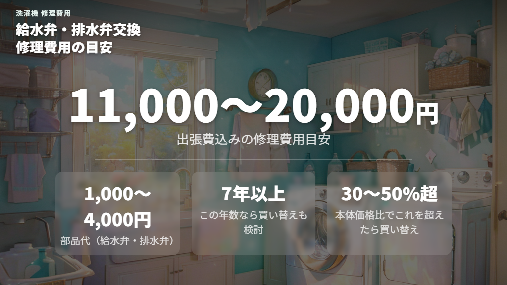 メーカー別排水エラーコードと修理費用の目安