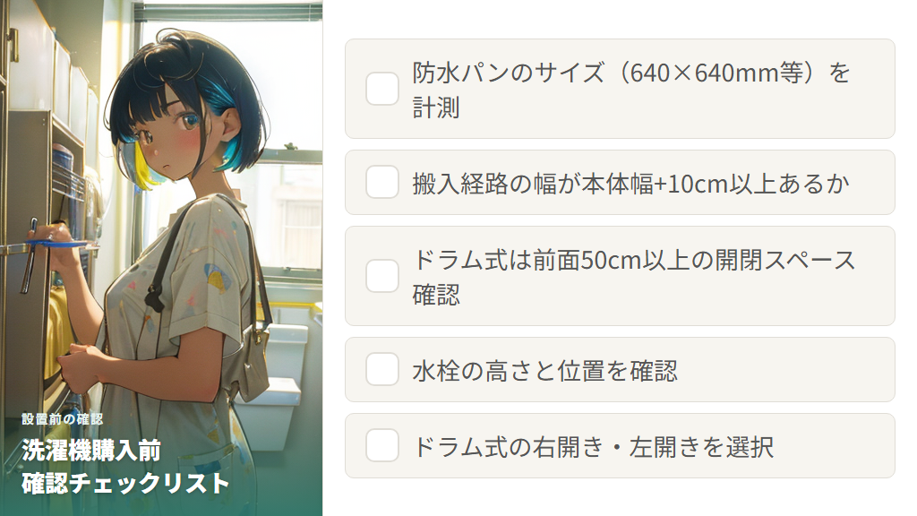 設置前に確認すべきサイズと搬入経路のチェック事項