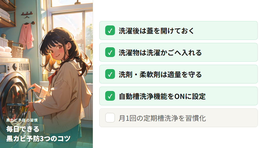 槽洗浄の効果を長持ちさせる黒カビ予防の3つの習慣