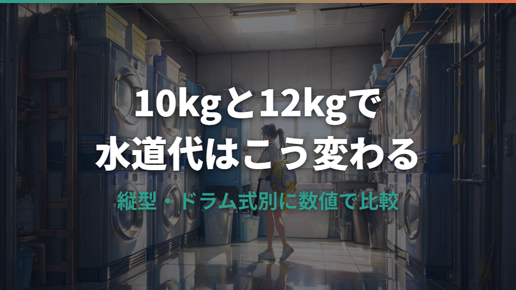 洗濯機10kgと12kgの水道代を比較！縦型・ドラム式別に解説