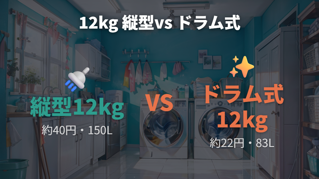 ドラム式洗濯機は縦型より水道代がどれだけ安いか