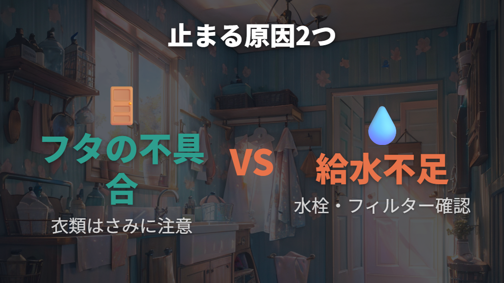 フタ・ドアの閉まり不良と給水不足が原因のケース