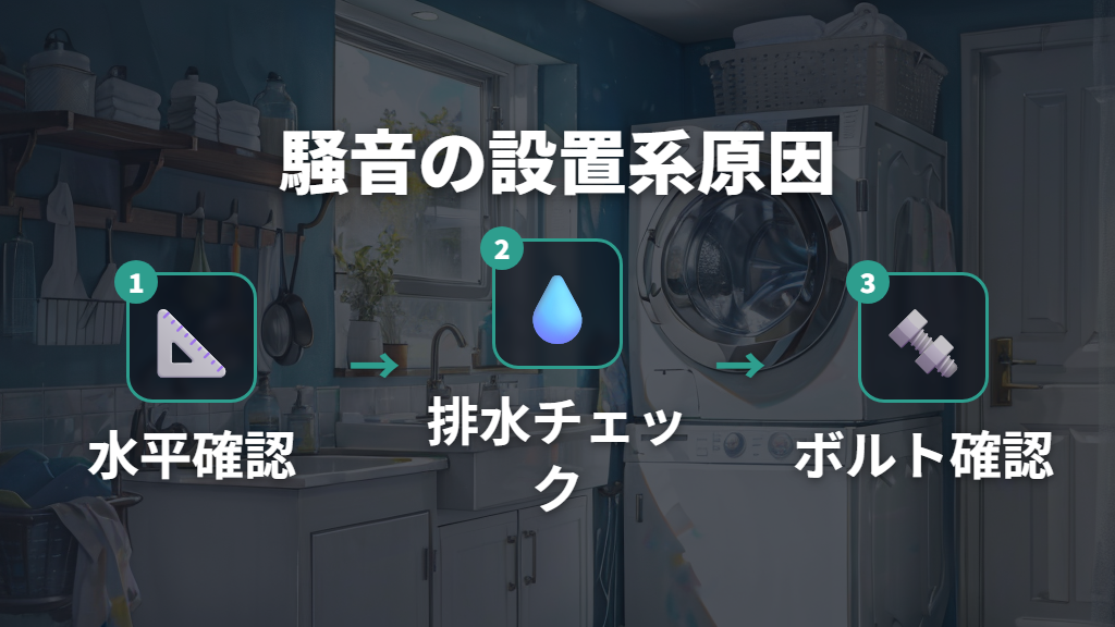 設置場所・水平・排水の問題が音を引き起こすケース