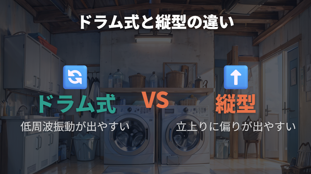 脱水時に特に振動が大きくなる理由とドラム式・縦型の違い