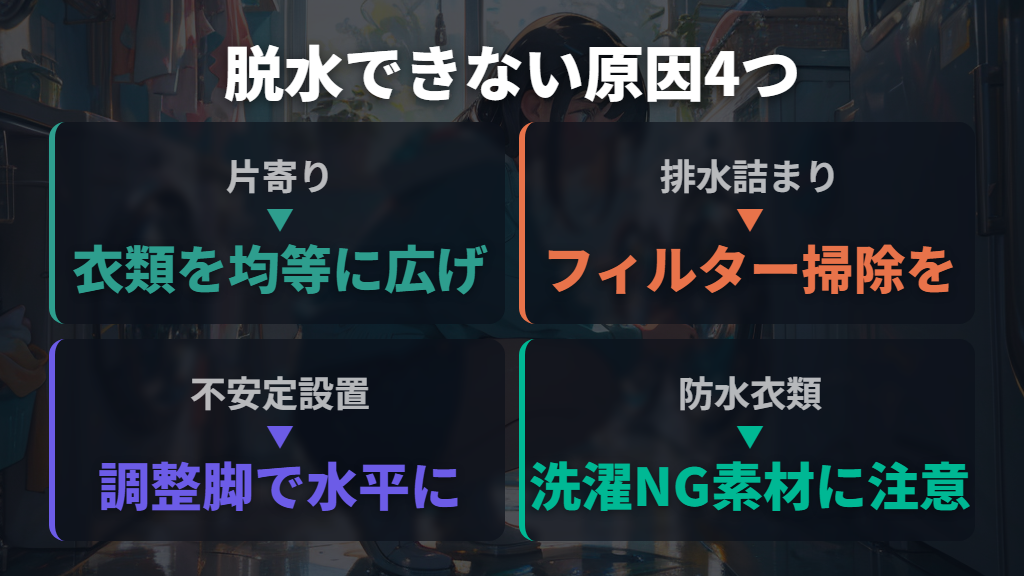 脱水できない原因の多くは故障ではなく使い方の問題