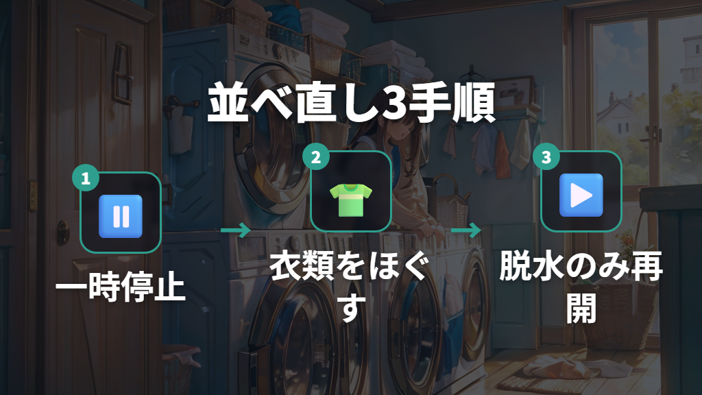 c4エラー発生時に洗濯物を並べ直して解消する手順