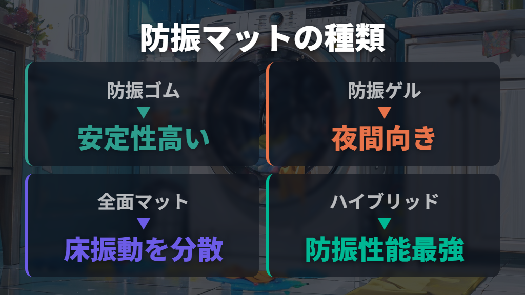 防振マットの種類と効果の違い