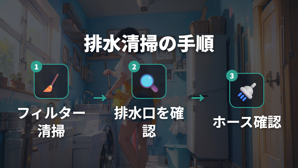 排水口・糸くずフィルターの詰まりを解消する清掃方法
