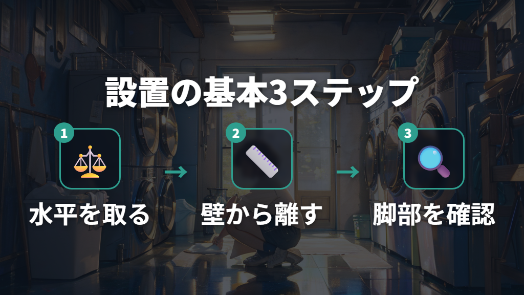 設置場所・置き方を見直して振動を抑える