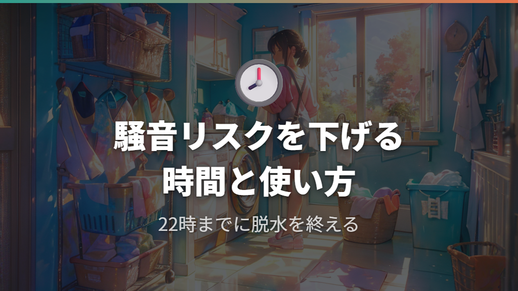 騒音リスクを下げる時間帯と洗濯の仕方