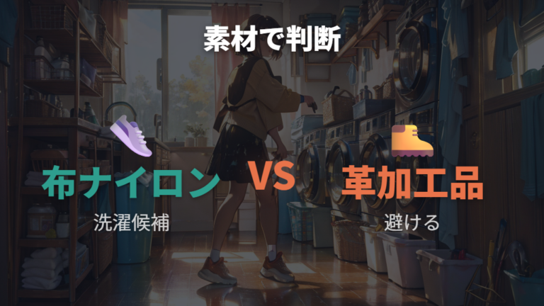 洗濯機で洗える靴と洗えない靴を見分ける