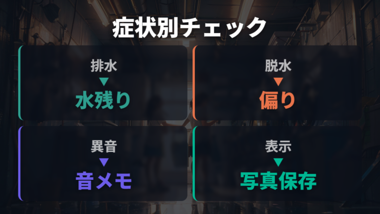 症状別に見る故障の原因をまず整理する