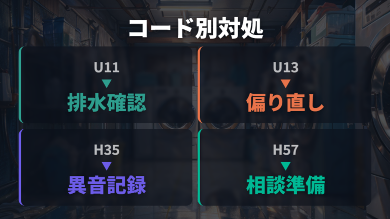 よく出るエラーコードの対処を症状別に比べる
