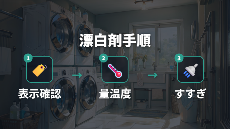 漂白剤で黄ばみを落とすなら量と温度を先に決める