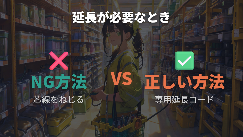 アース線が短く洗濯機ホースの取り付けができない時の延長対策