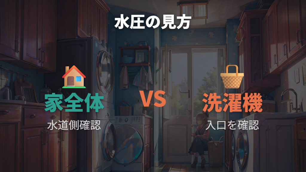 水圧が低いときの対処は家全体か洗濯機だけかで変える