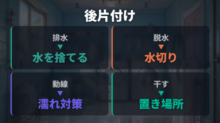 排水と脱水の有無で後片付けの手間が変わる