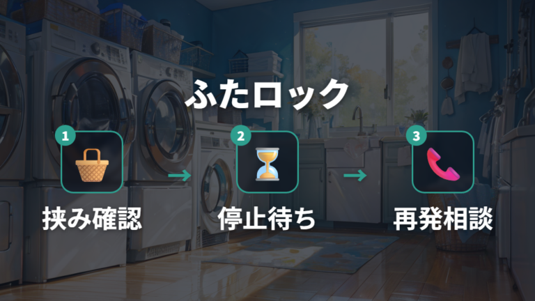 ふたロックエラーの確認手順は閉まり方と停止時間を見る